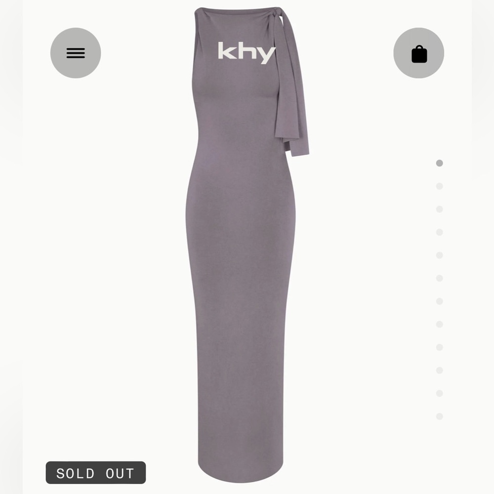 Silver Suede Stretch Knotted Maxi Dress